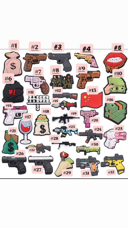 CROCS Guns & Money Shoe Charms